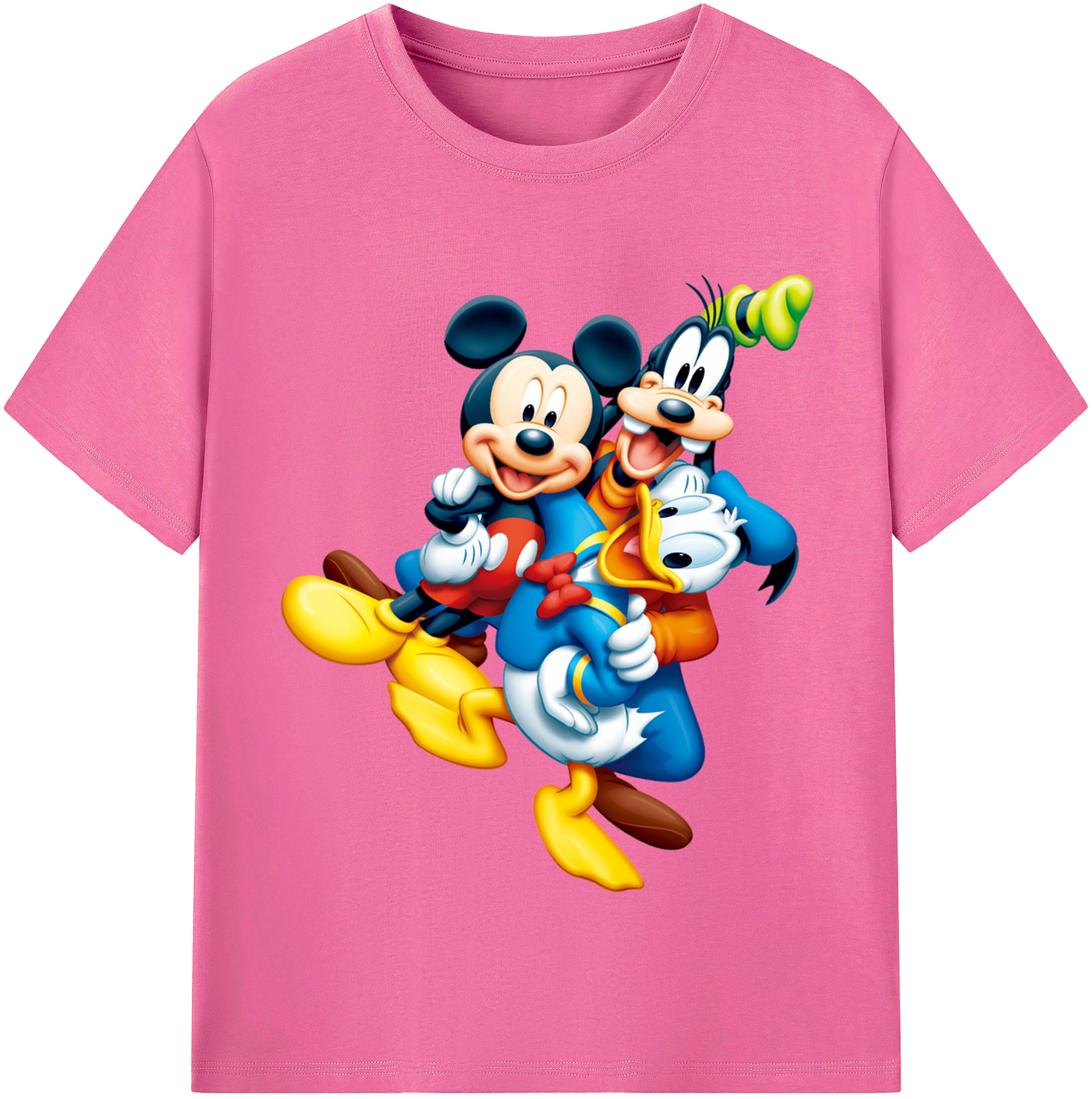 （画像用） ミッキーマウス Mickey Mouse レディースカジュアルプリントTシャツ（綿100％）
